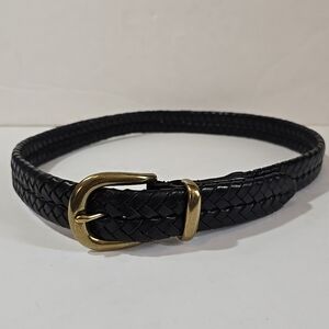Coach Mens Braided Black Belt Brass Buckle 80cm Mens Size S